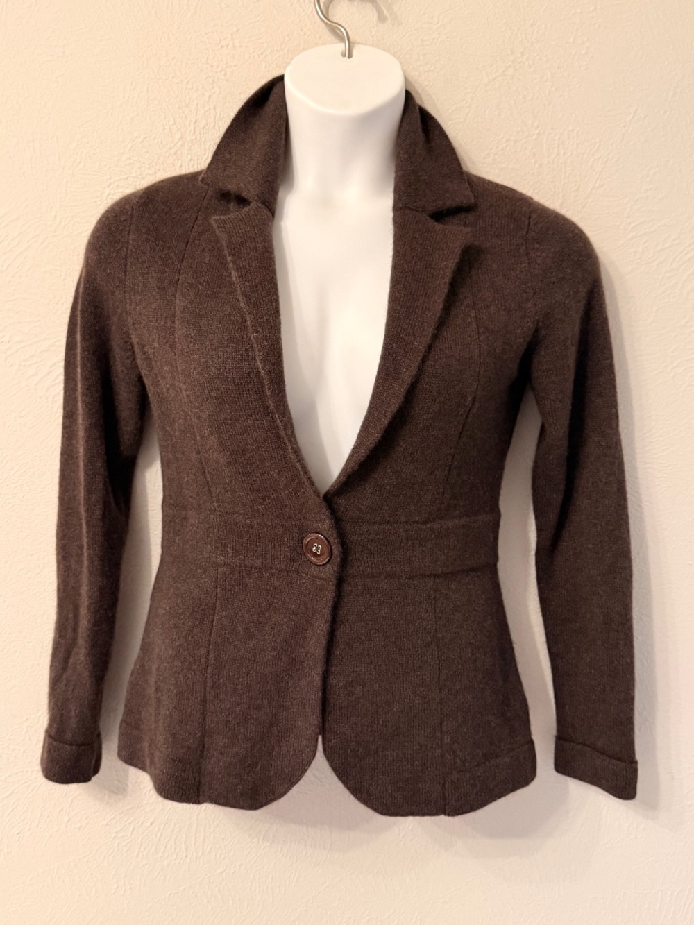 NWT Neiman‎ Marcus 100% Cashmere Blazer Jacket Women M Brown Office Career